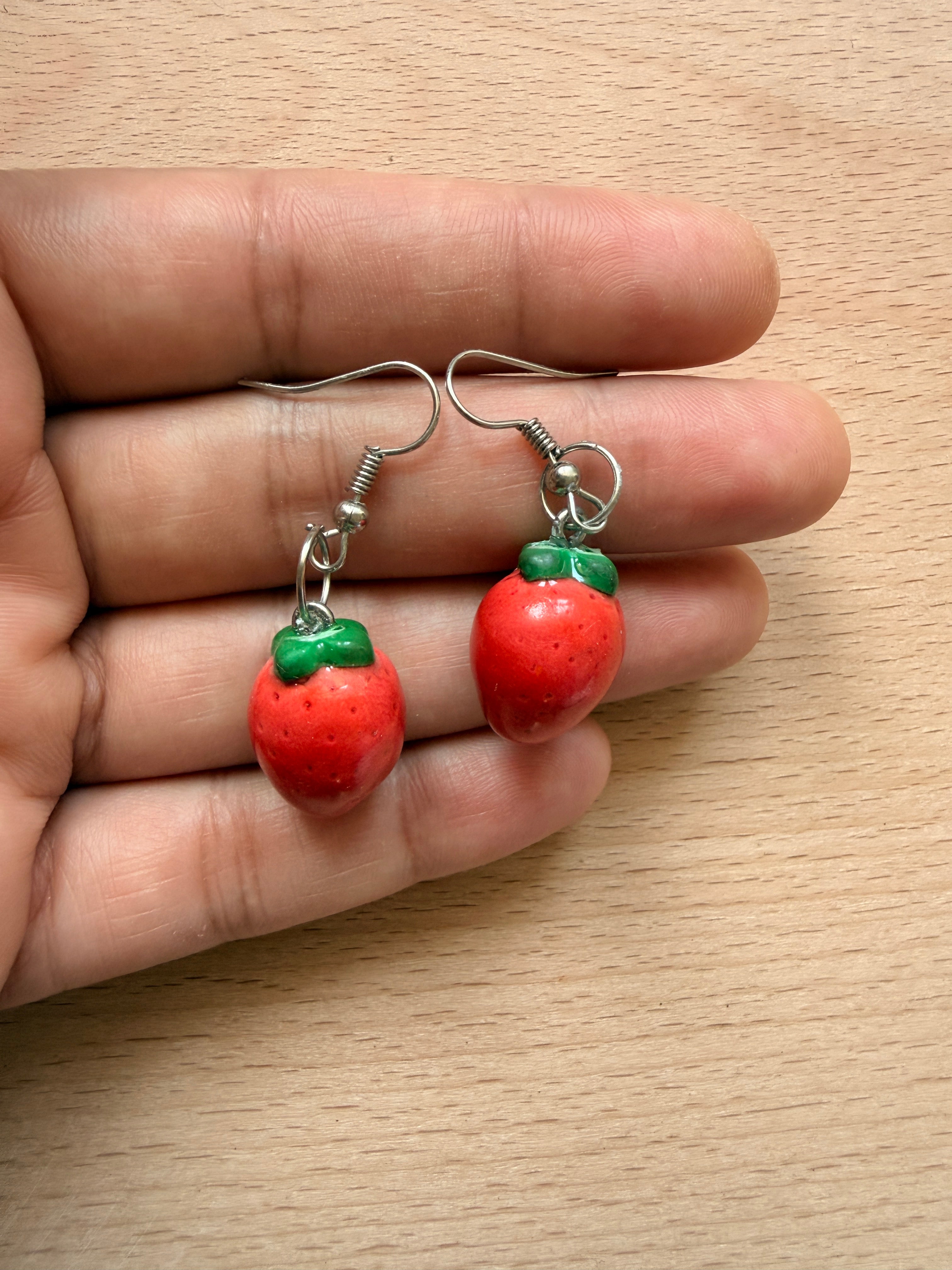 Cute strawberry earrings