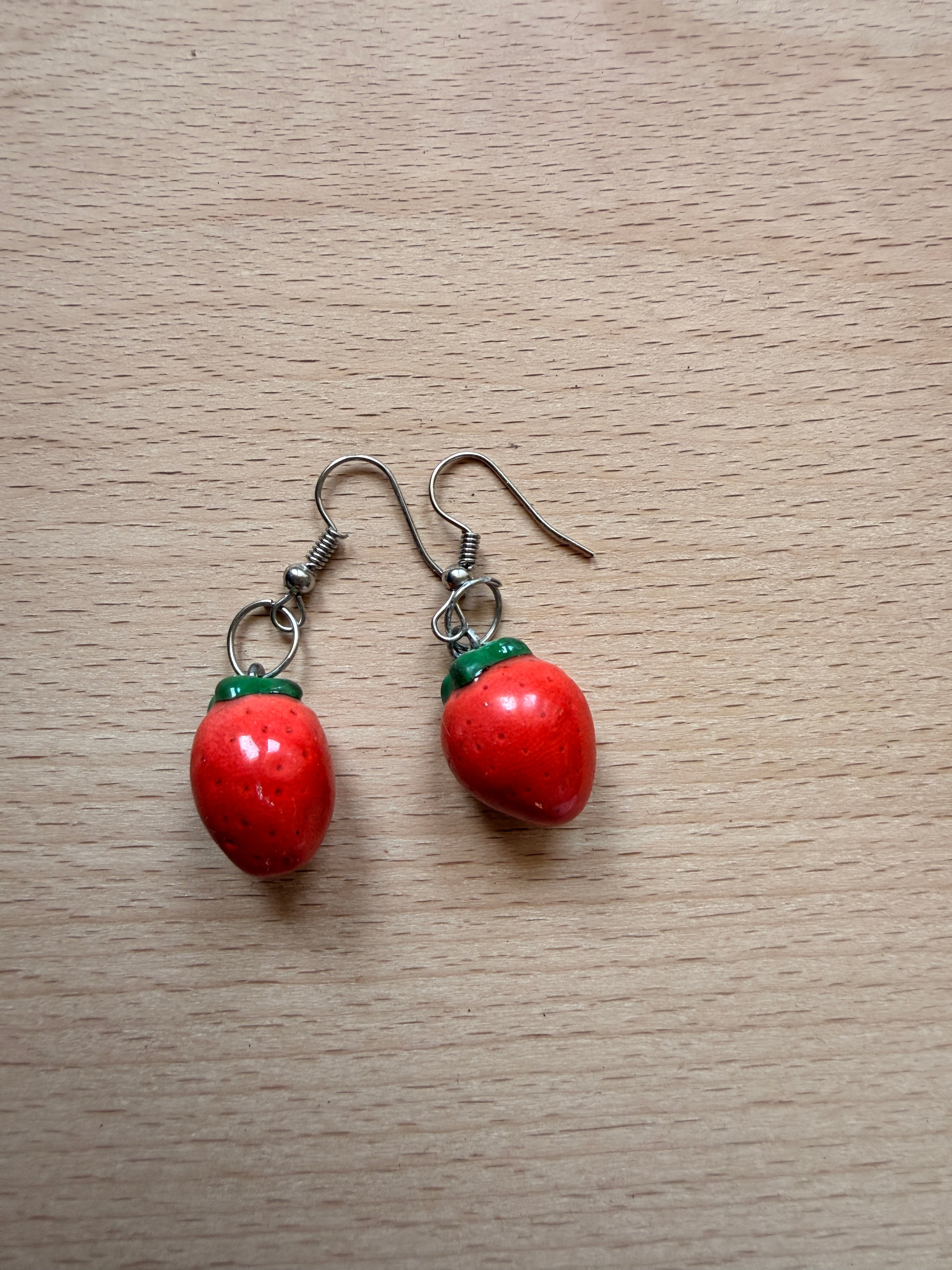 Cute strawberry earrings